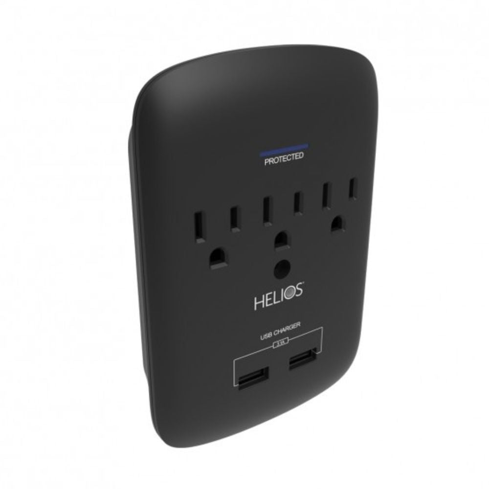 3 Outlet Wall Tap Surge Protector with 2 USB Charging Ports - Dreamedia AV