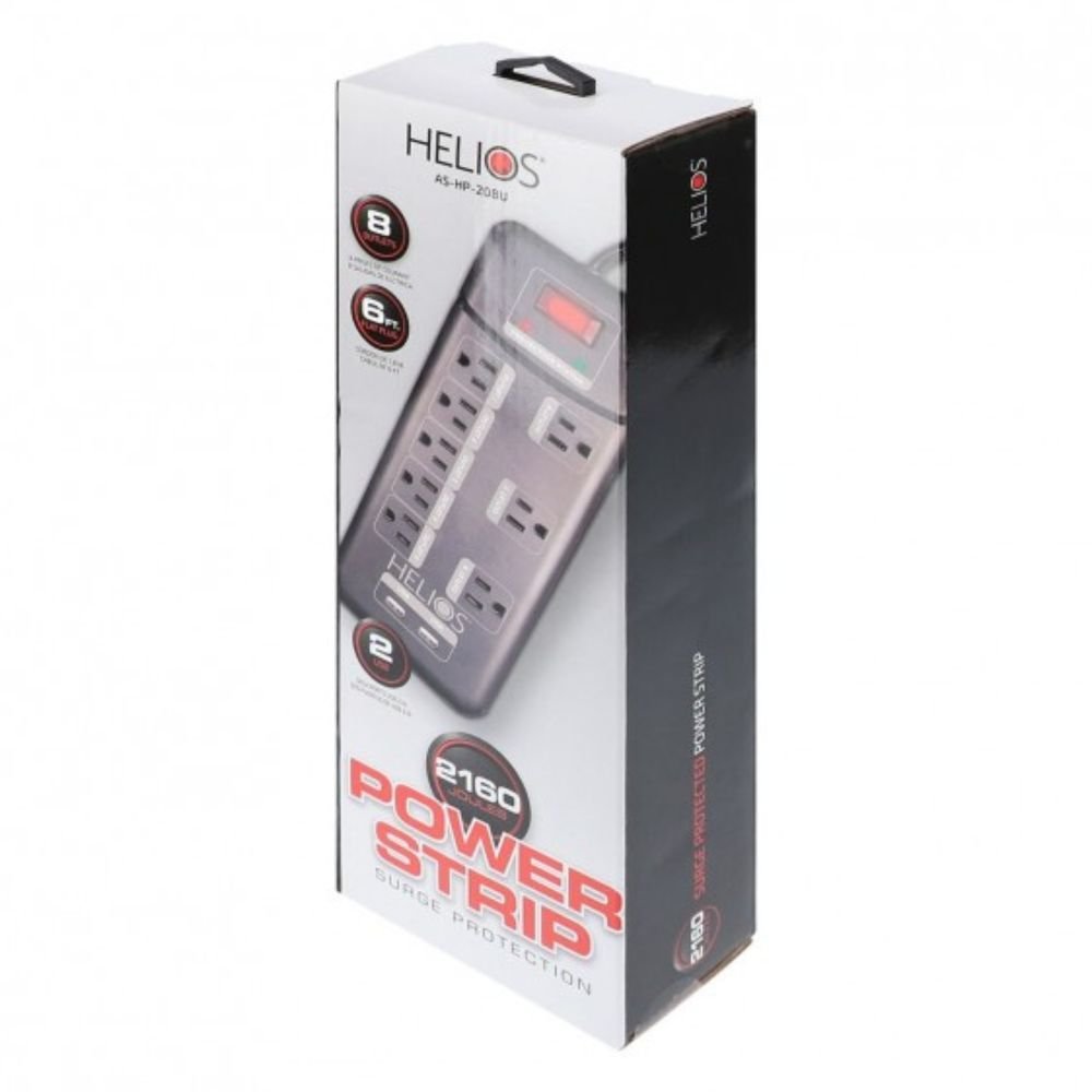 8 Outlet Surge Protector with 2 USB Charging Ports - Dreamedia AV