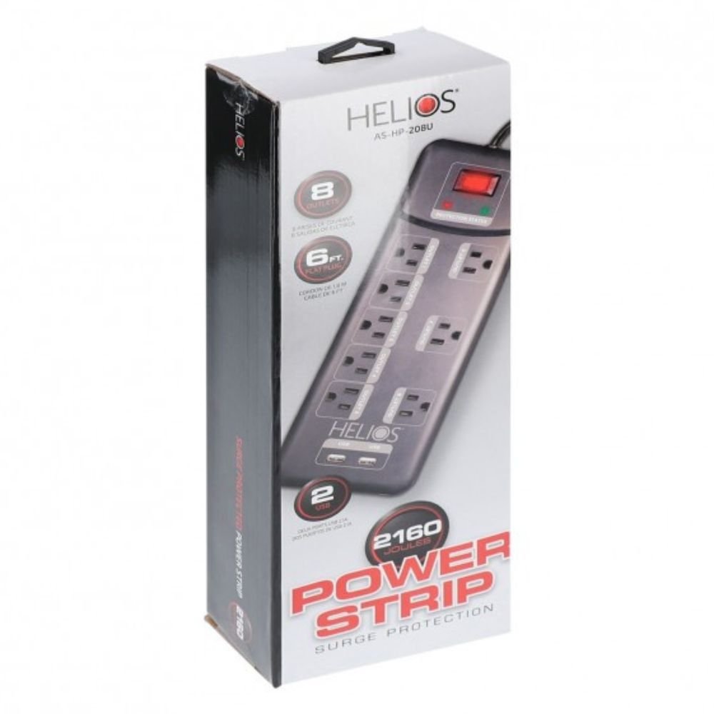 8 Outlet Surge Protector with 2 USB Charging Ports - Dreamedia AV