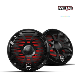 Wet Sounds REVO Series 6.5-inch High-Output Component Style Coaxial Speakers w/ SW-Black RGB Grilles