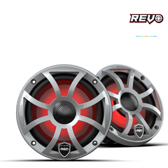 Wet Sounds REVO Series 6.5-inch High-Output Component Style Coaxial Speakers w/ XS-Silver RGB Grilles
