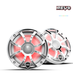 Wet Sounds REVO Series 6.5-inch High-Output Component Style Coaxial Speakers w/ XS-White-Stainless Steel RGB Grilles