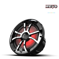 Wet Sounds REVO Series 8-inch High-Output Component Style Coaxial Speakers w/ XS-Black-Stainless Steel RGB Grilles