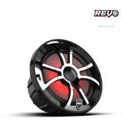 Wet Sounds REVO Series 8-inch High-Output Component Style Coaxial Speakers w/ XS-Black-Stainless Steel RGB Grilles