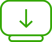 Green computer download icon