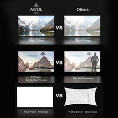 Awol Vision LTV-3000 Pro Plus 100''-150" Matte White Screen Bundle - Dreamedia AV