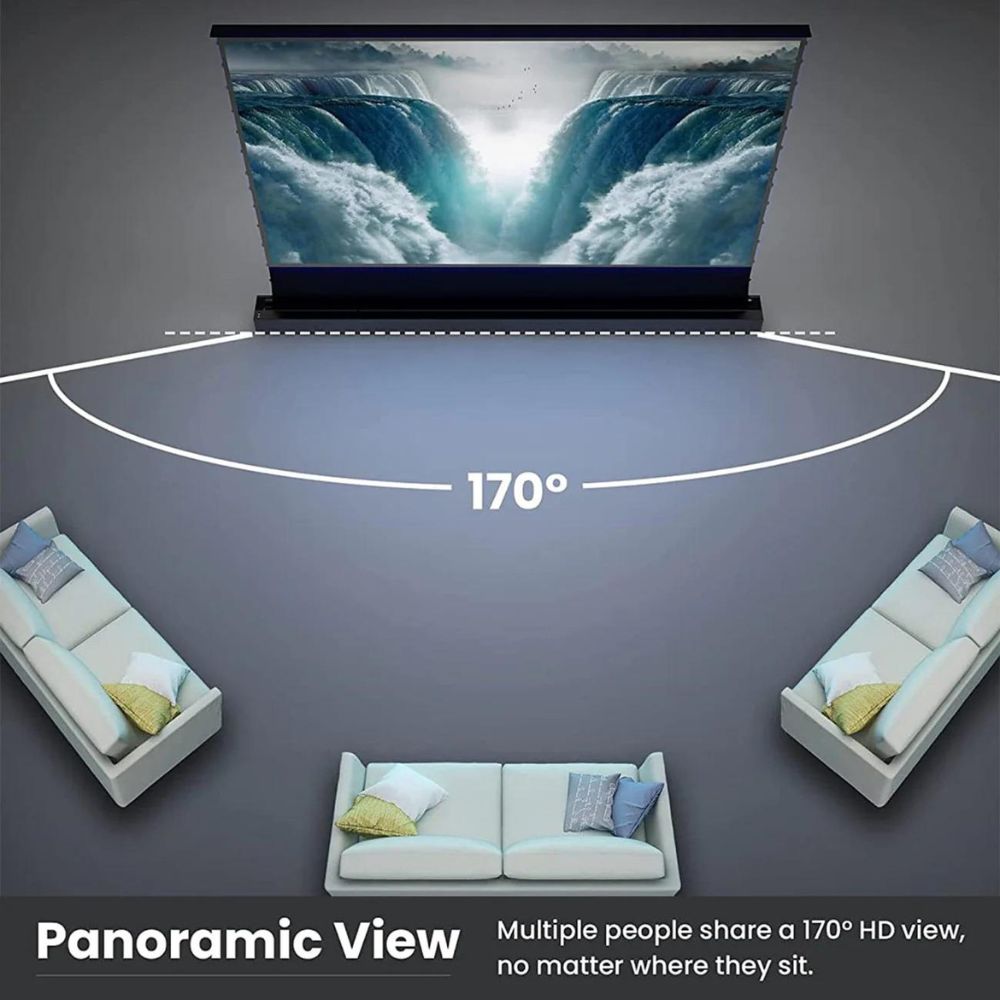 AWOL Vision LTV-3500 Pro Plus 92''-120'' VIVIDSTORM Floor Rising Screen Bundle - Dreamedia AV