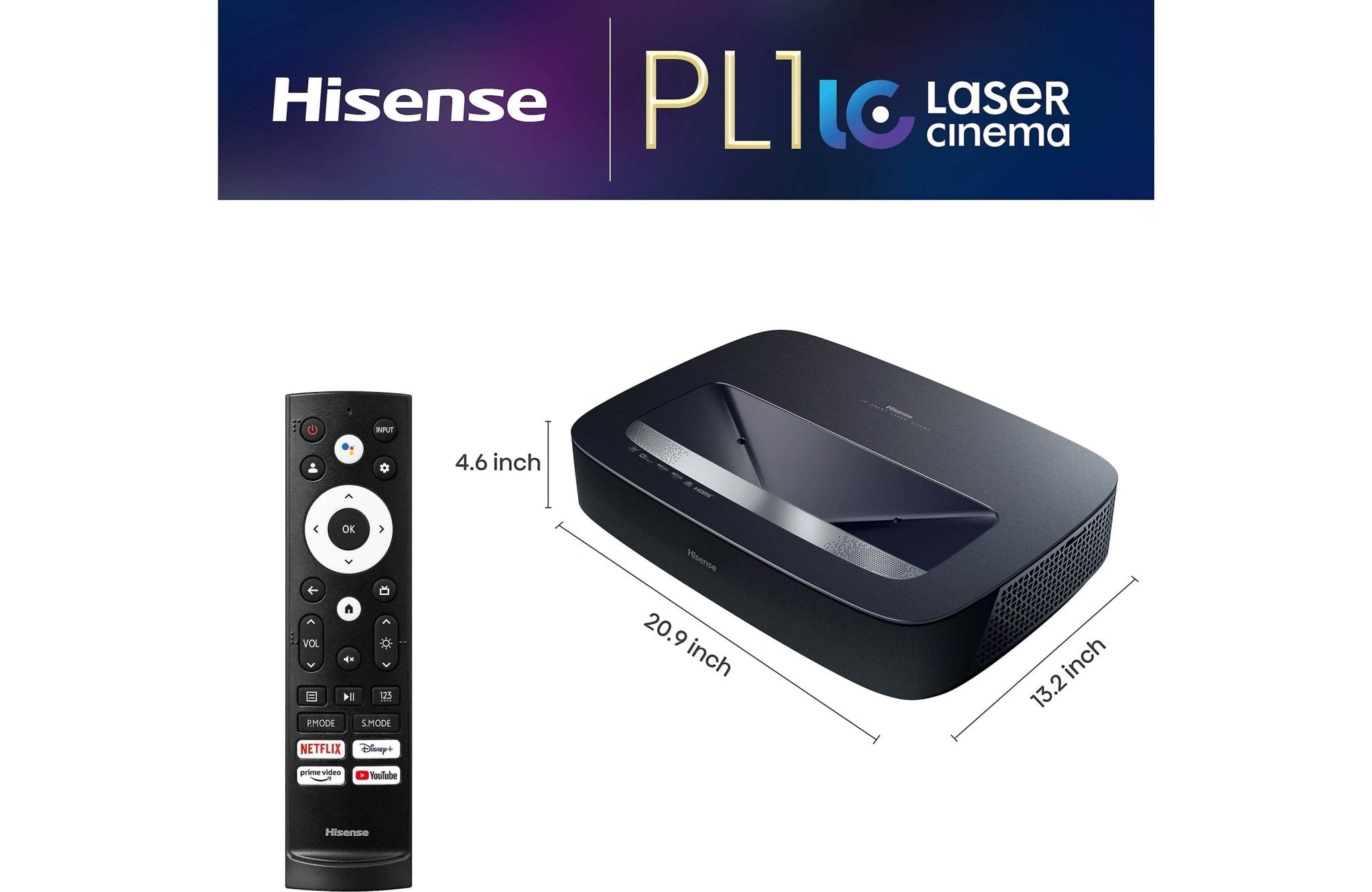 Hisense PL1 Laser Cinema 2200-Lumen UHD 4K Ultra Short-Throw Laser Smart Home Theater Projector - Dreamedia AV