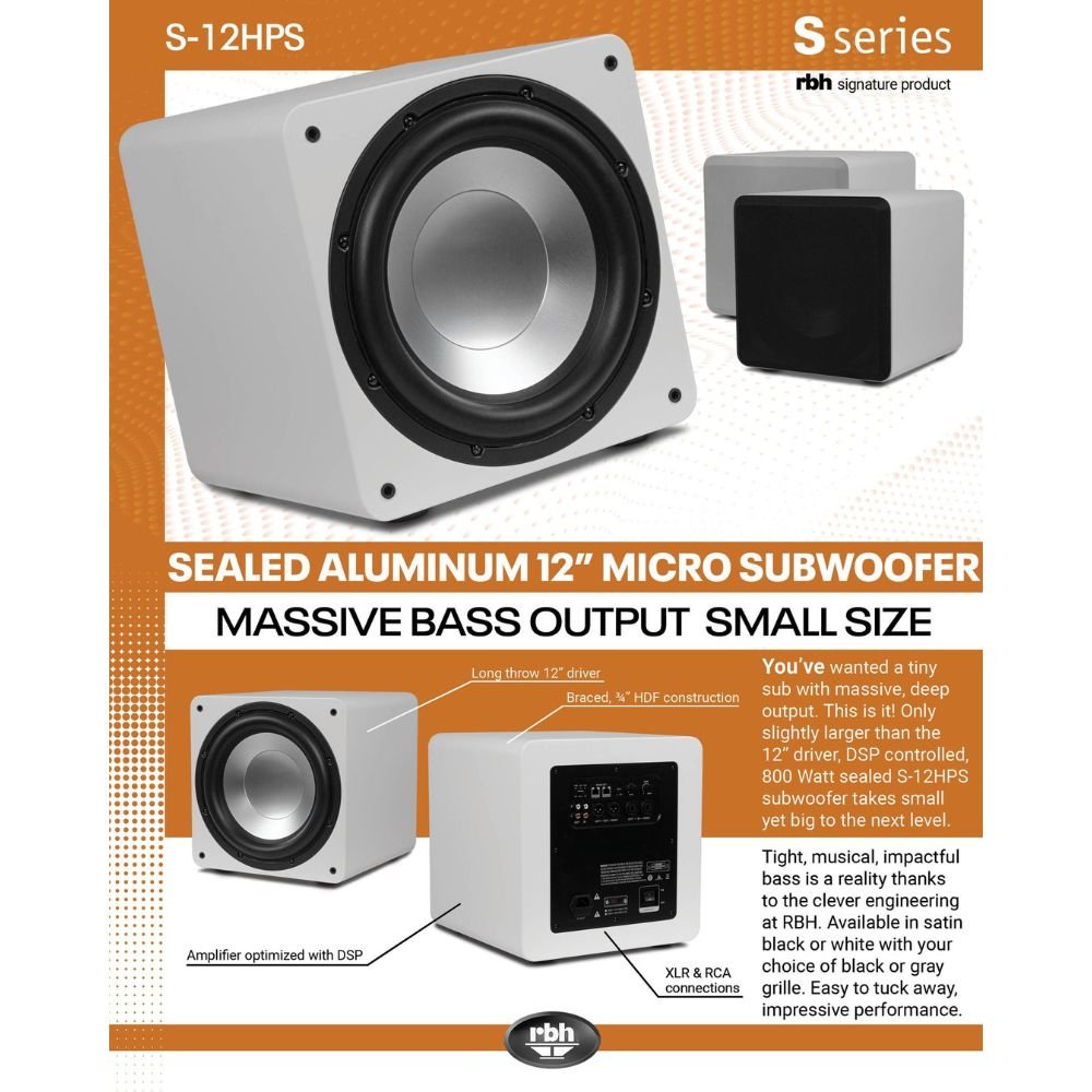 RBH S-12HPS 12" Powered Micro Sealed Subwoofer - Dreamedia AV