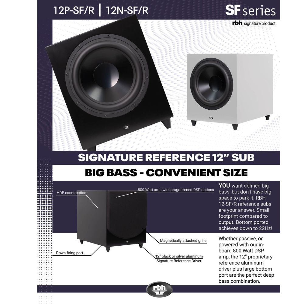 RBH Sound 12N-SF/R Freestanding Non-Powered Subwoofer (Each) - Dreamedia AV