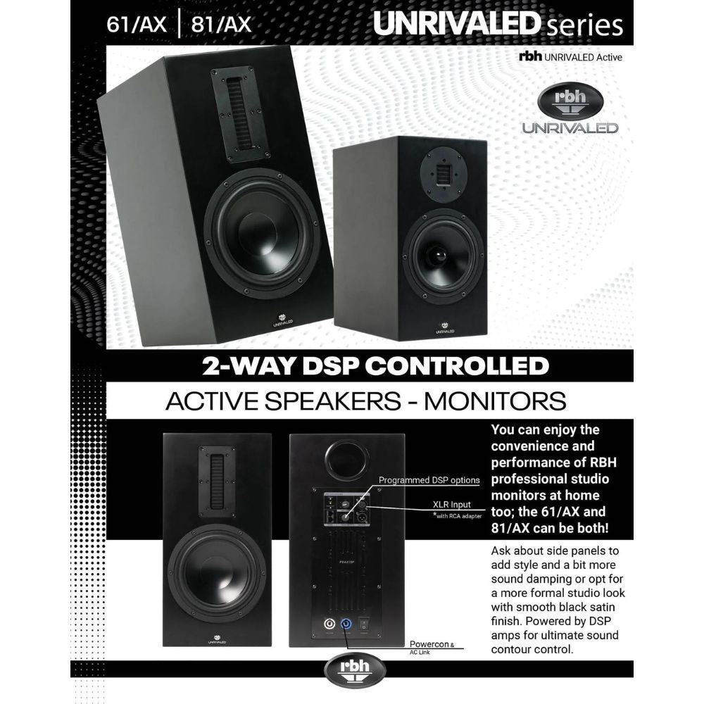 RBH Sound 61/AX Active Bookshelf Speakers (pair) - Dreamedia AV