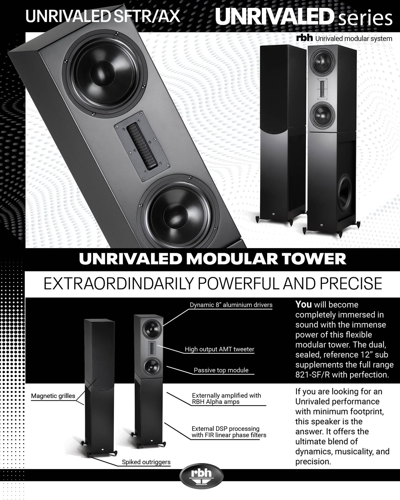 RBH Sound UNRIVALED SFTR/AX Modular Tower System (Pair) - Dreamedia AV