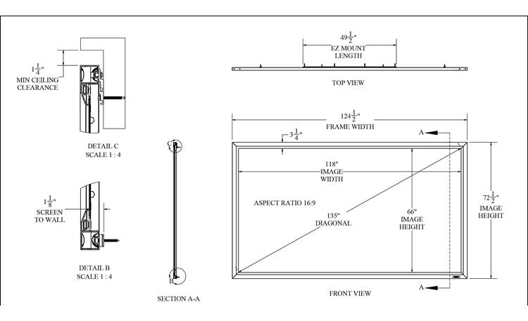 Stewart Filmscreen - StudioTek 130 G4 Wallscreen Deluxe Screen - Dreamedia AV