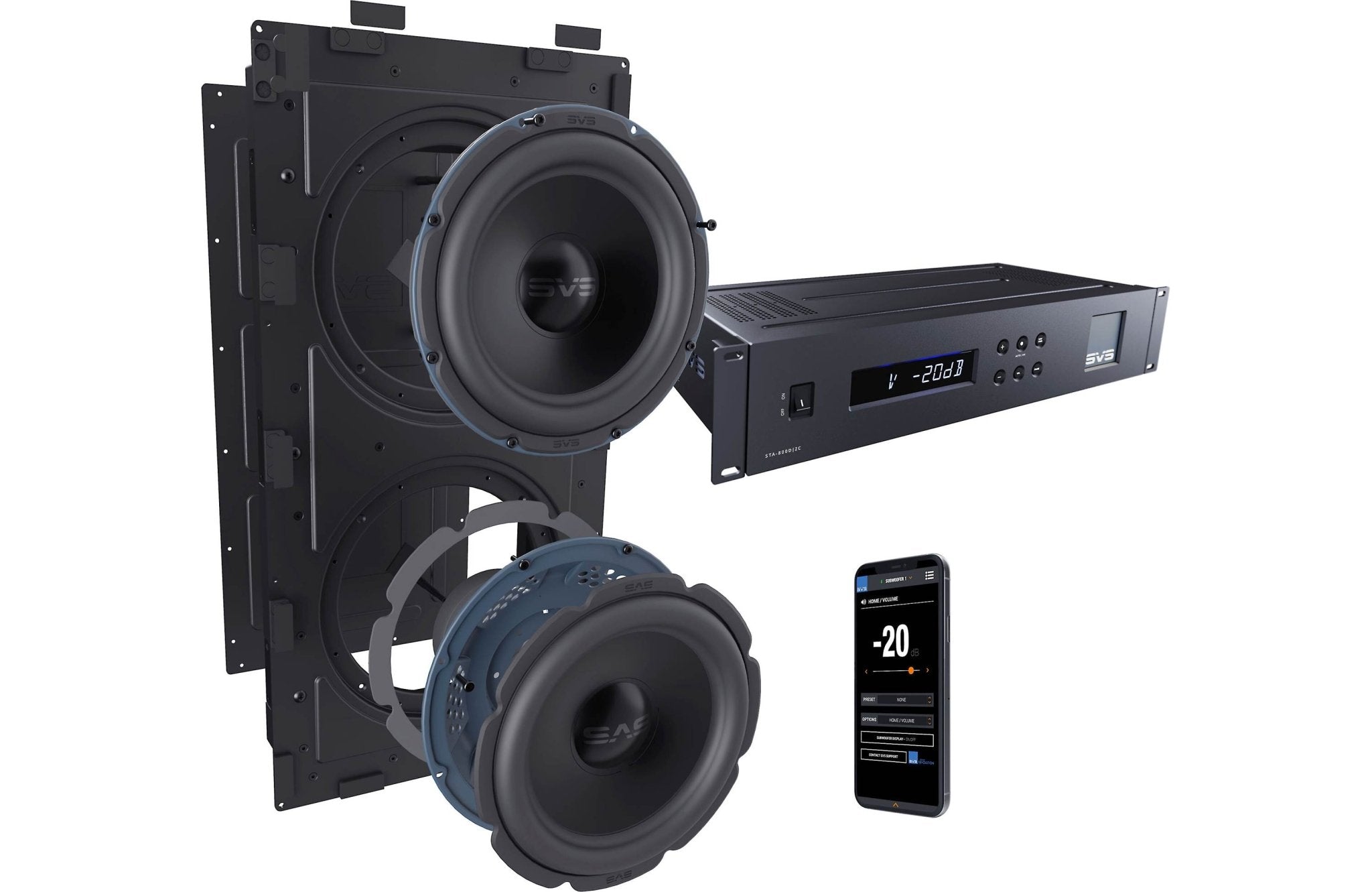 SVS Sound 3000 In-wall Subwoofer System - Dual 9" Subwoofer - Dreamedia AV