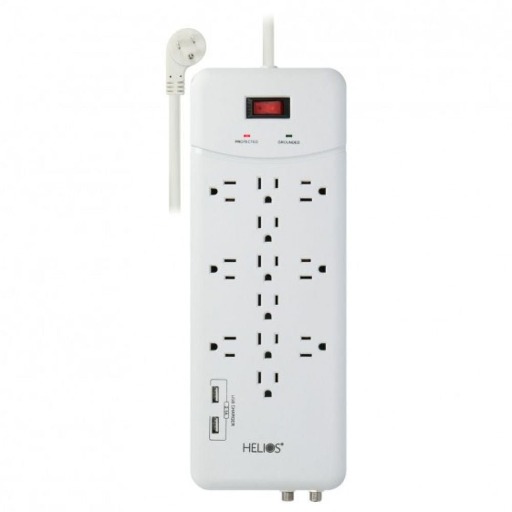 12 Outlet Surge Protector with 2 USB Charging Ports - Dreamedia AV