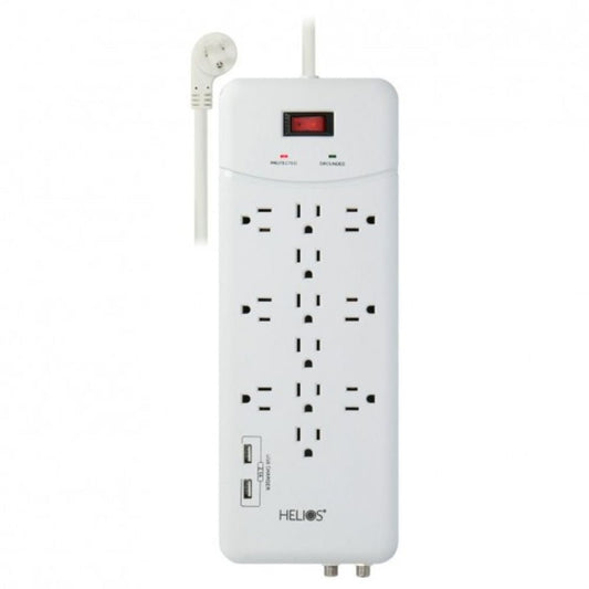 12 Outlet Surge Protector with 2 USB Charging Ports - Dreamedia AV 1000