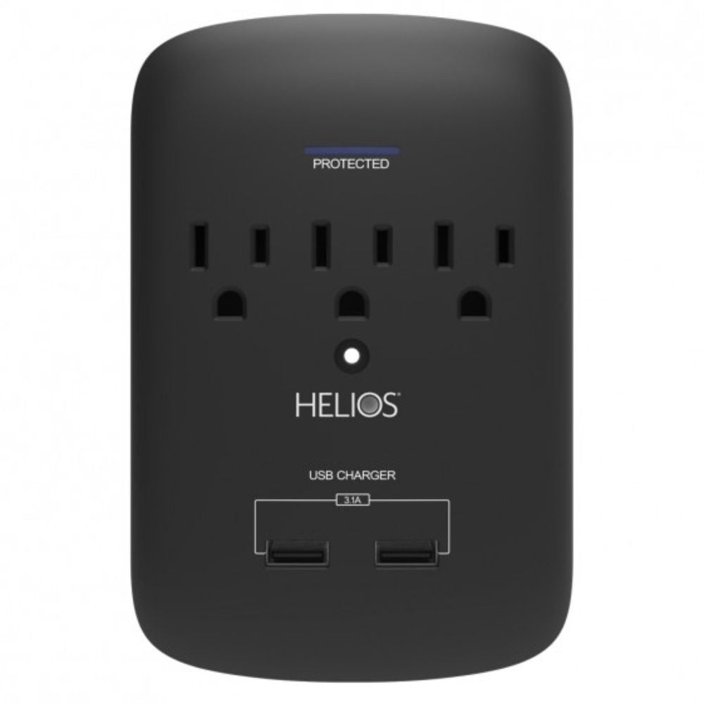 3 Outlet Wall Tap Surge Protector with 2 USB Charging Ports - Dreamedia AV