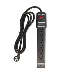 6 Outlet Surge Protector with 2 USB Charging Ports - Dreamedia AV