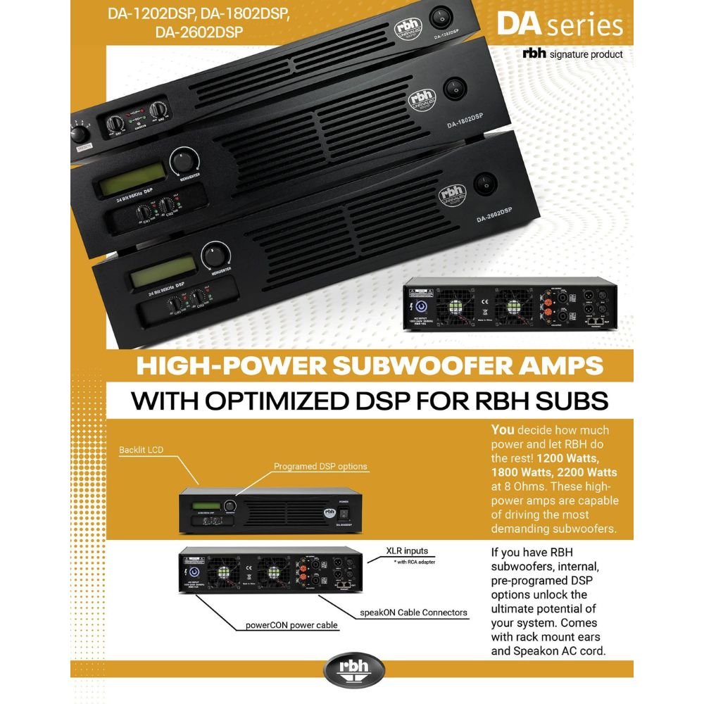 RBH DA-1202DSP two-channel subwoofer amplifier - Dreamedia AV