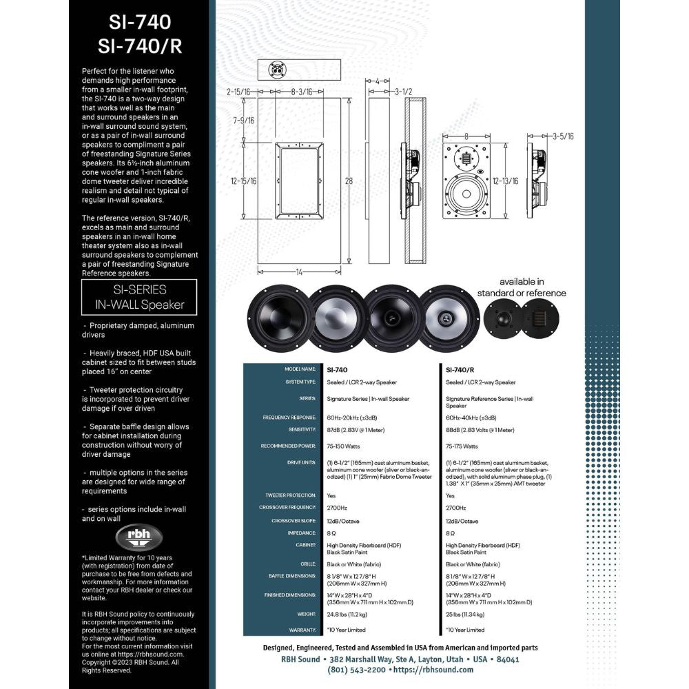 RBH SI-740/R BAFFLE ASSEMBLY for in-wall speaker - Dreamedia AV