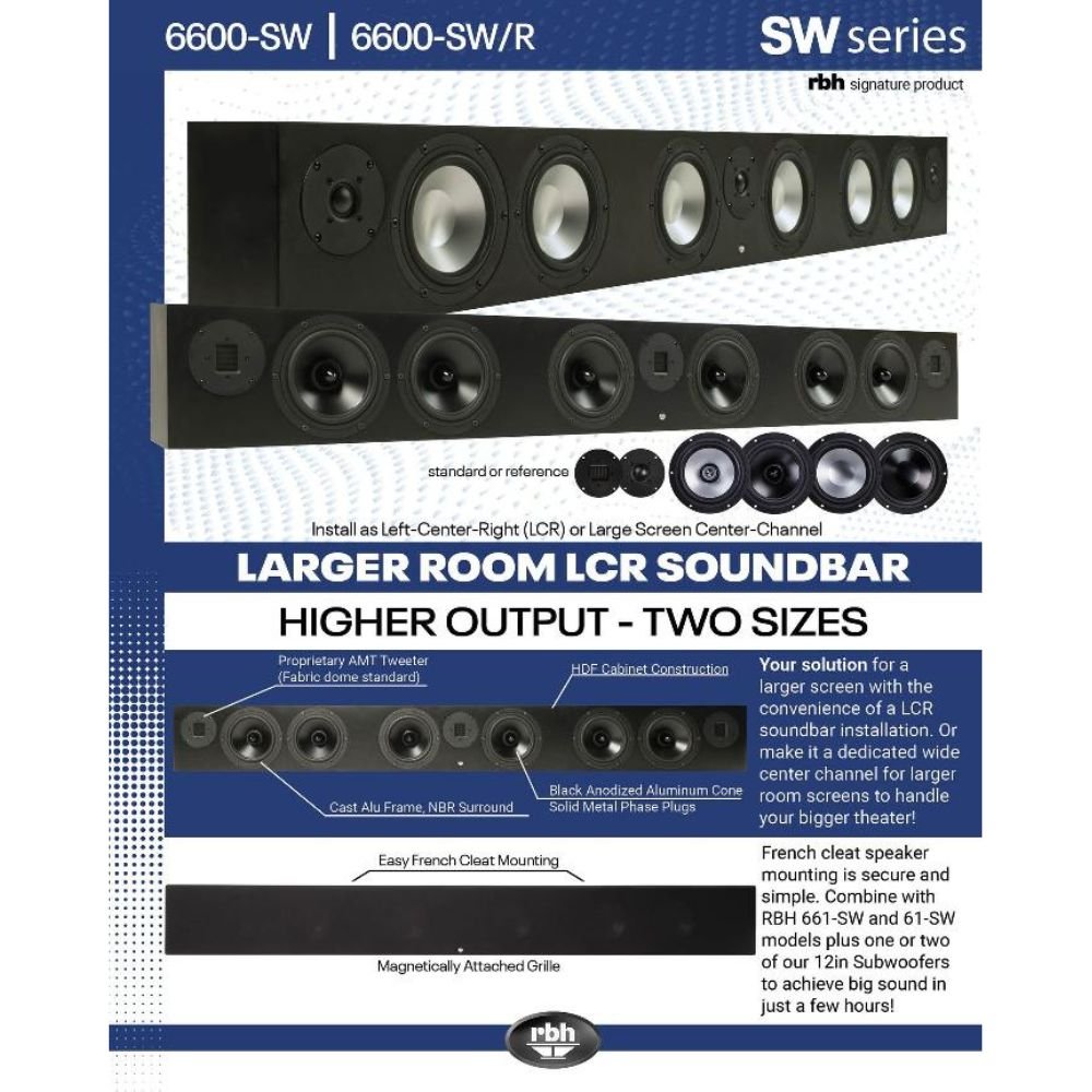 RBH Sound 6600-SW/R Passive Soundbar - Dreamedia AV
