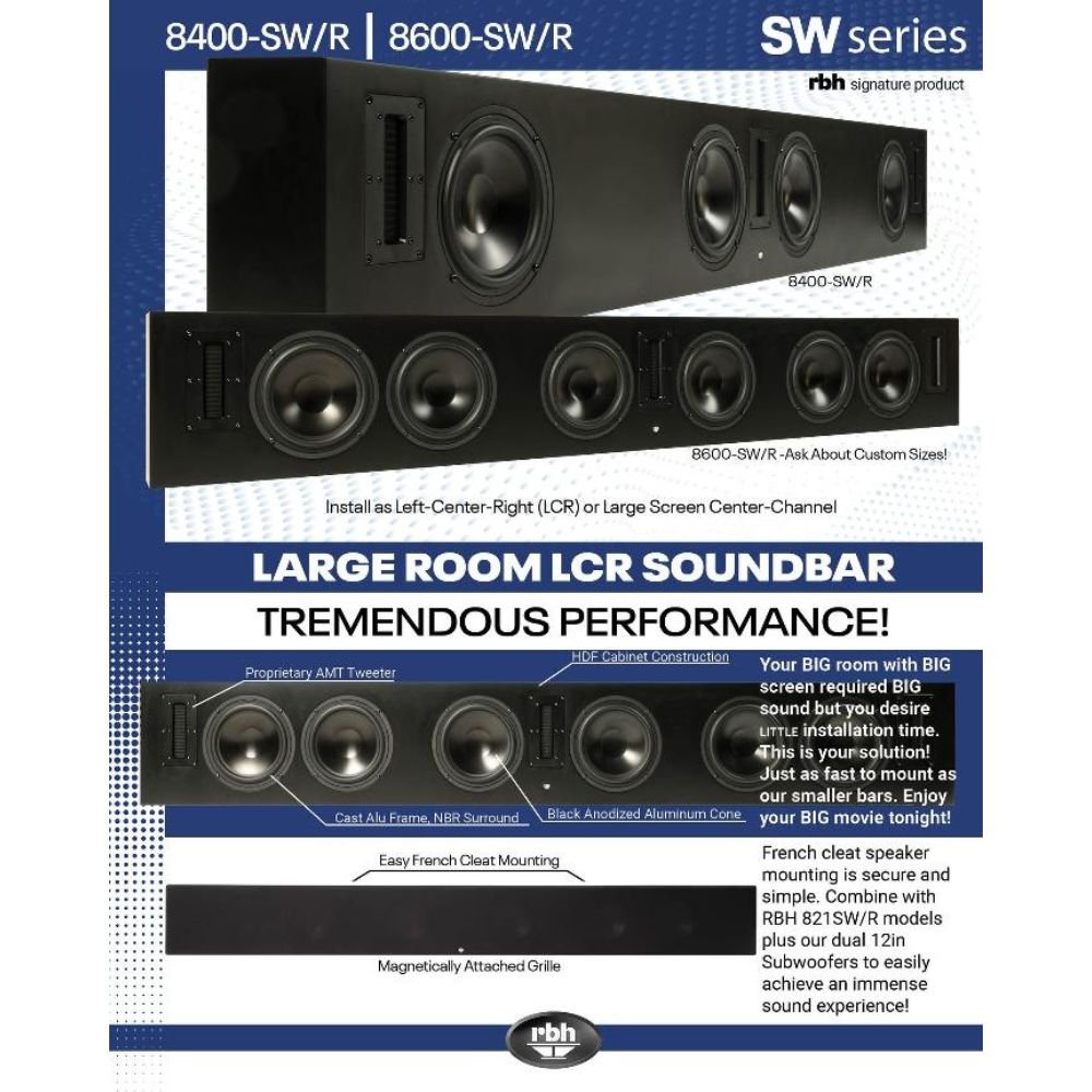 RBH Sound 8600 SW/R Passive Soundbar - Dreamedia AV