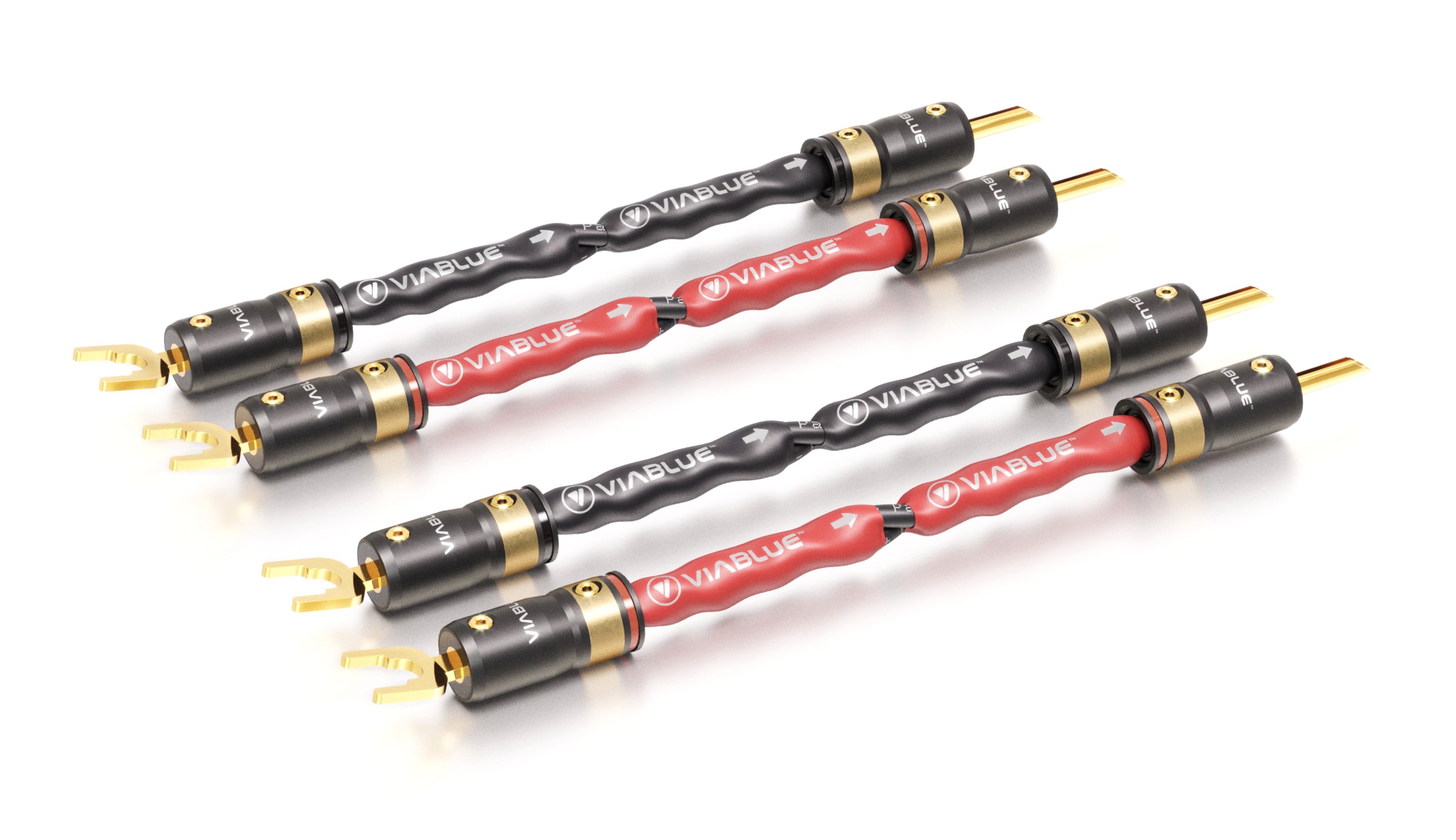 VIABLUE SC-4 Cable Bridges T8 Banana/Spades with T8 Banana Plugs and T8 Cable Lugs