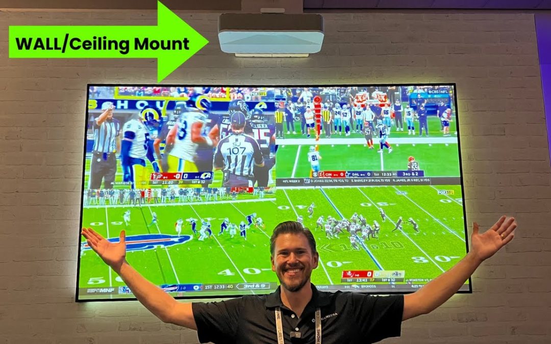 MUST SEE! LASER TV UPSIDE DOWN - Epson LS800 Ultra Short Throw Projector INSTALLED ABOVE 120" Screen