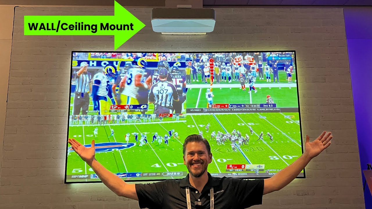 MUST SEE! LASER TV UPSIDE DOWN – Epson LS800 Ultra Short Throw Projector INSTALLED ABOVE 120" Screen