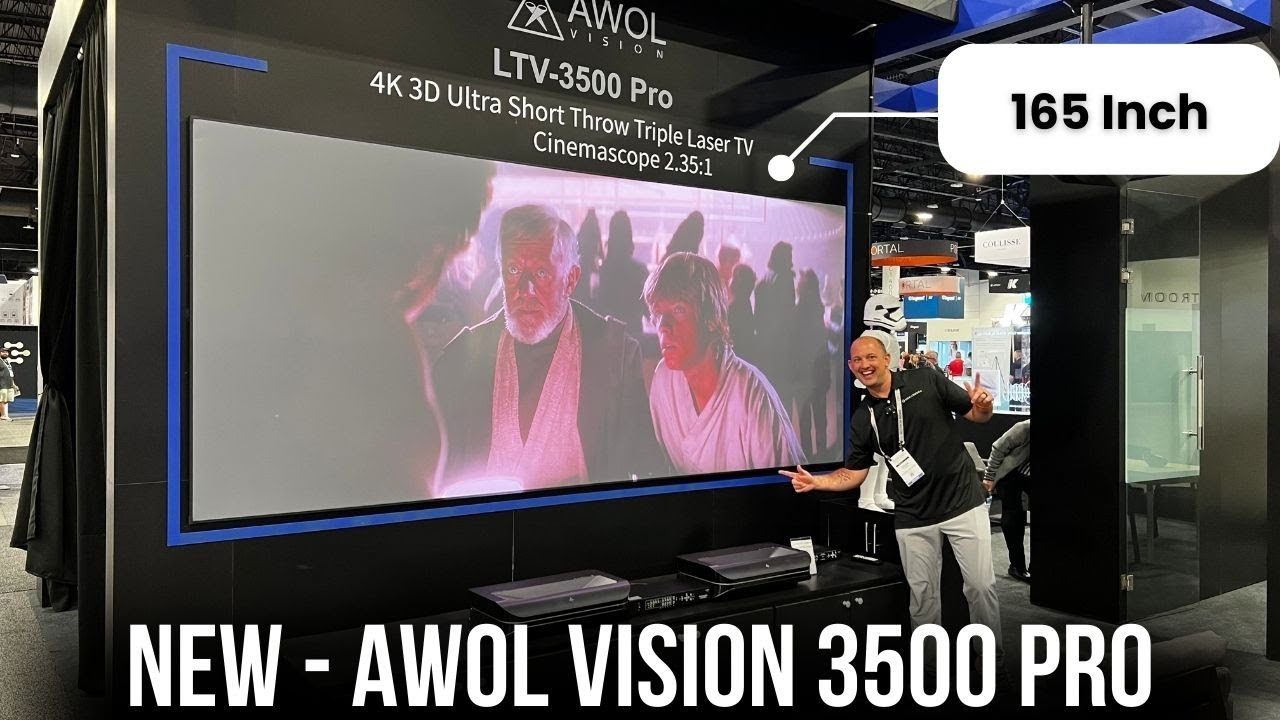 *NEW* Awol Vision LTV-3500 PRO! MASSIVE 150" 3D SCREEN + 120" Floor Rising Vanish Laser 4K TV