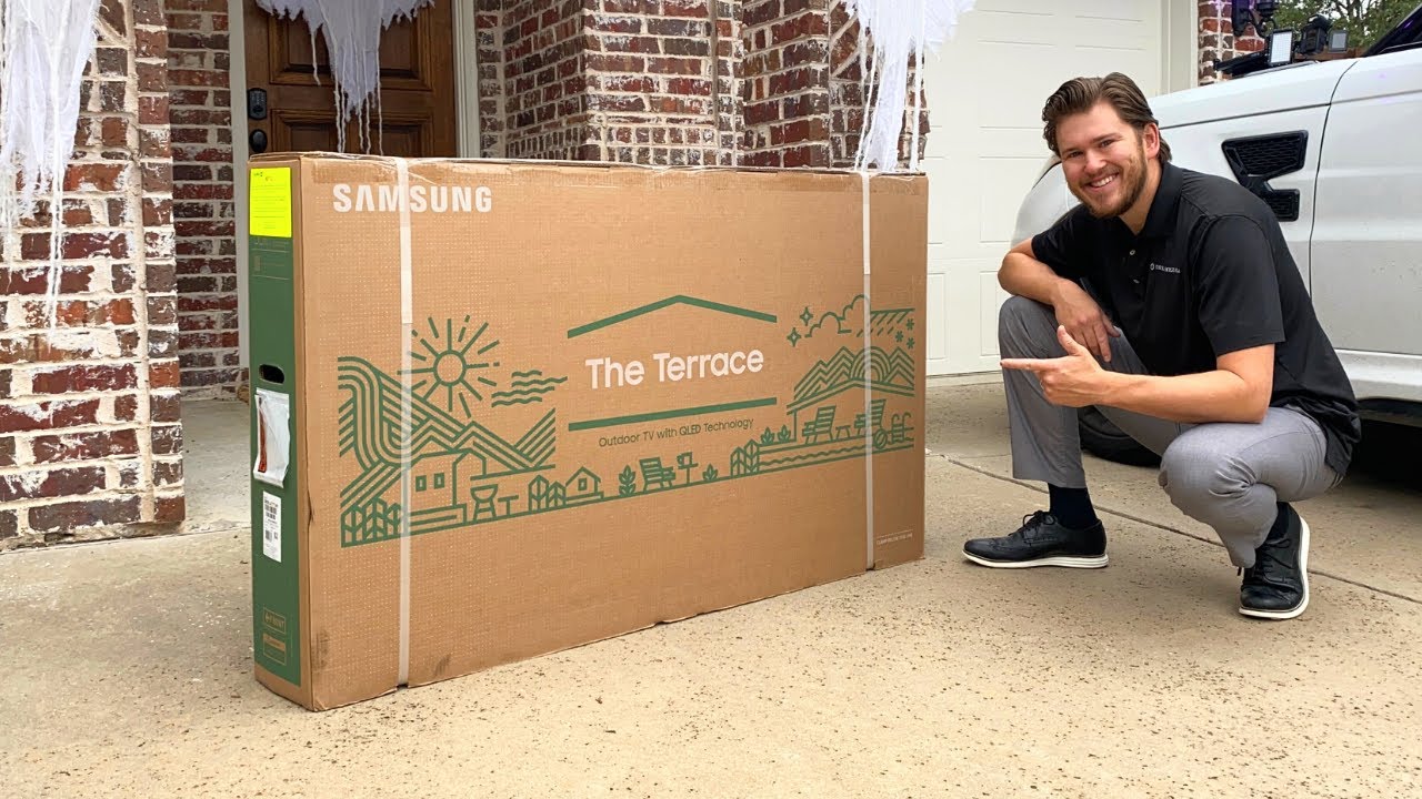 Samsung Terrace Outdoor Tv Unboxing, Install and DEMO FRISCO TX