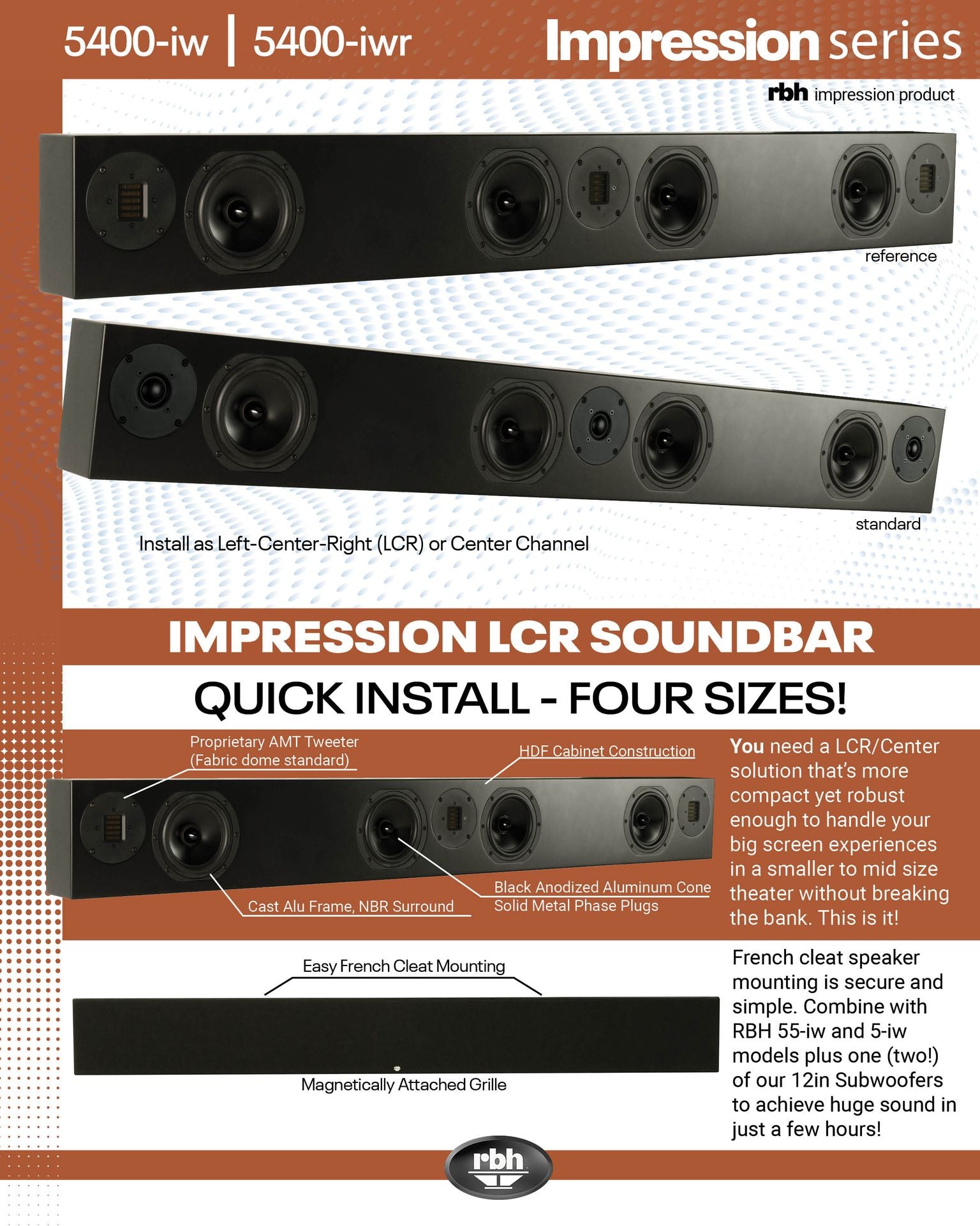 RBH Sound 5400-iwr Impression Passive Soundbar - Dreamedia AV