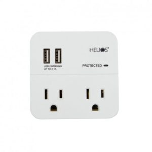2 Outlet Wall Tap Surge Protector with 2 USB Charging Ports