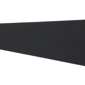 A sleek black soundbar seamlessly mounted on a white wall, ideal for modern home theater setups.