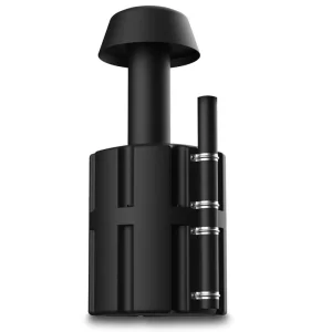 Sleek black home theater equipment with multiple connectors, ideal for audio and video integration in modern setups.