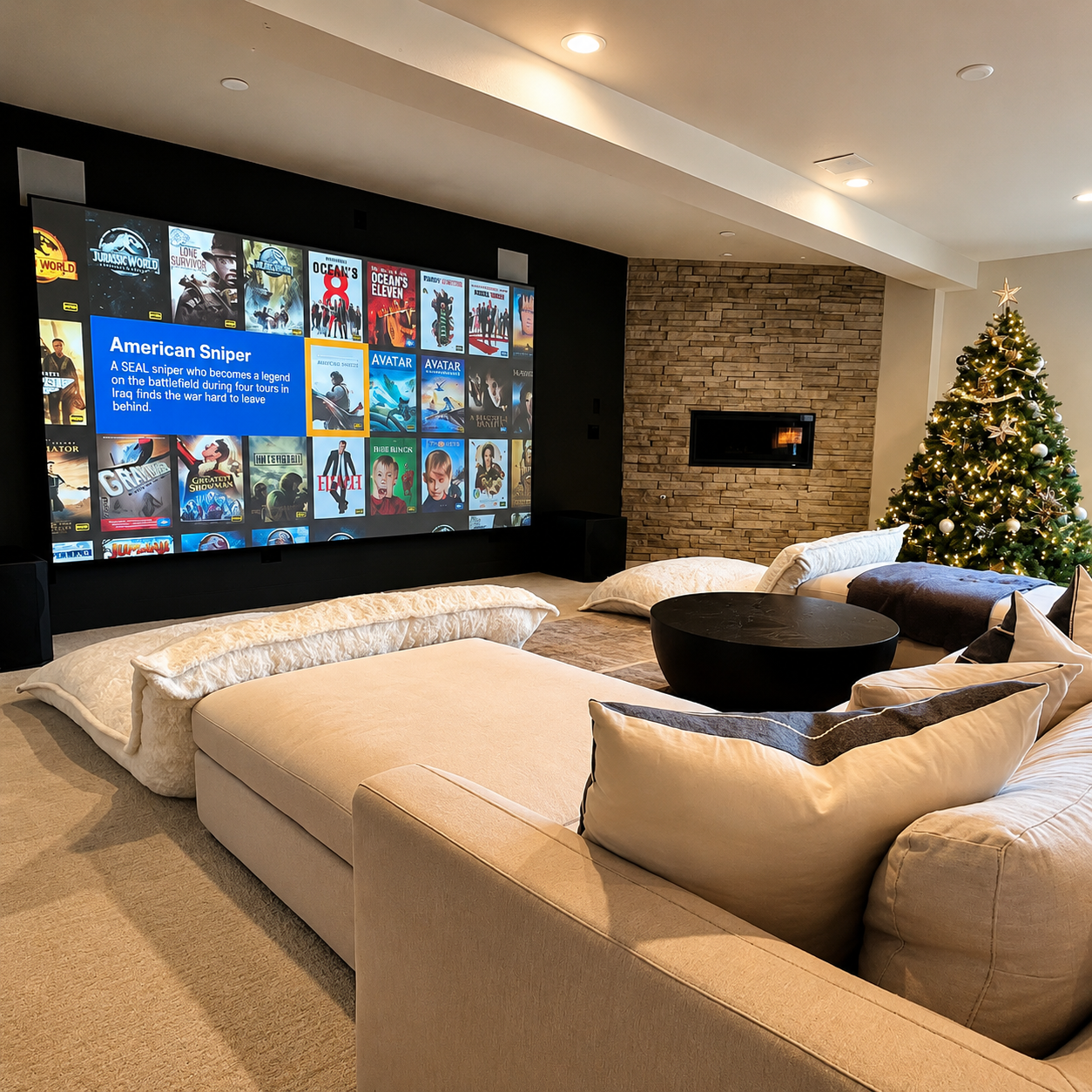 Cozy Basement Home Theater