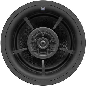 High-performance in-ceiling speaker designed for immersive audio in home theater installations. Perfect for luxury audio setups.