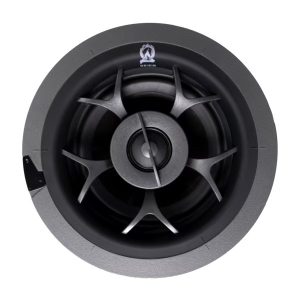 High-quality in-ceiling speaker featuring a sleek design, ideal for enhancing your home audio experience.