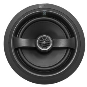 In-wall speaker showcasing a sleek design, ideal for premium home theater setups and audio quality enhancement.