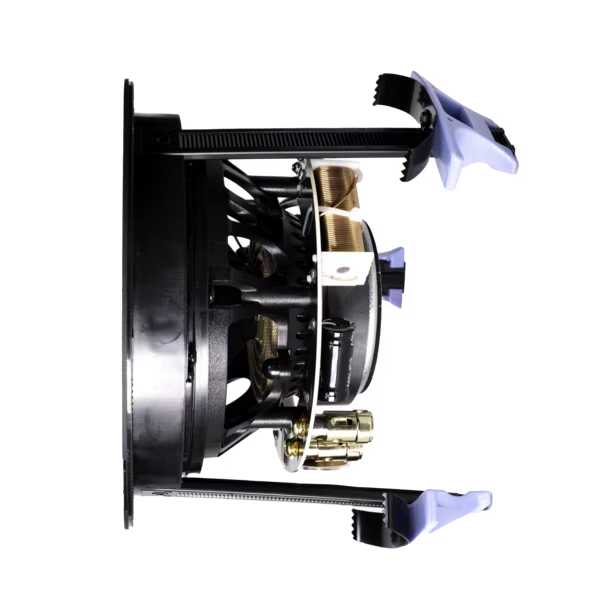 Image of a high-quality in-ceiling speaker showcasing its innovative design and robust construction for superior audio performance.