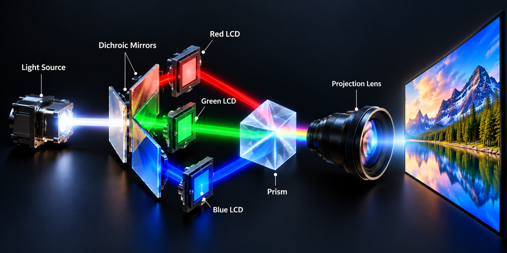3-Chip 3LCD Technology Explained: How Projectors Create Full-Color Images