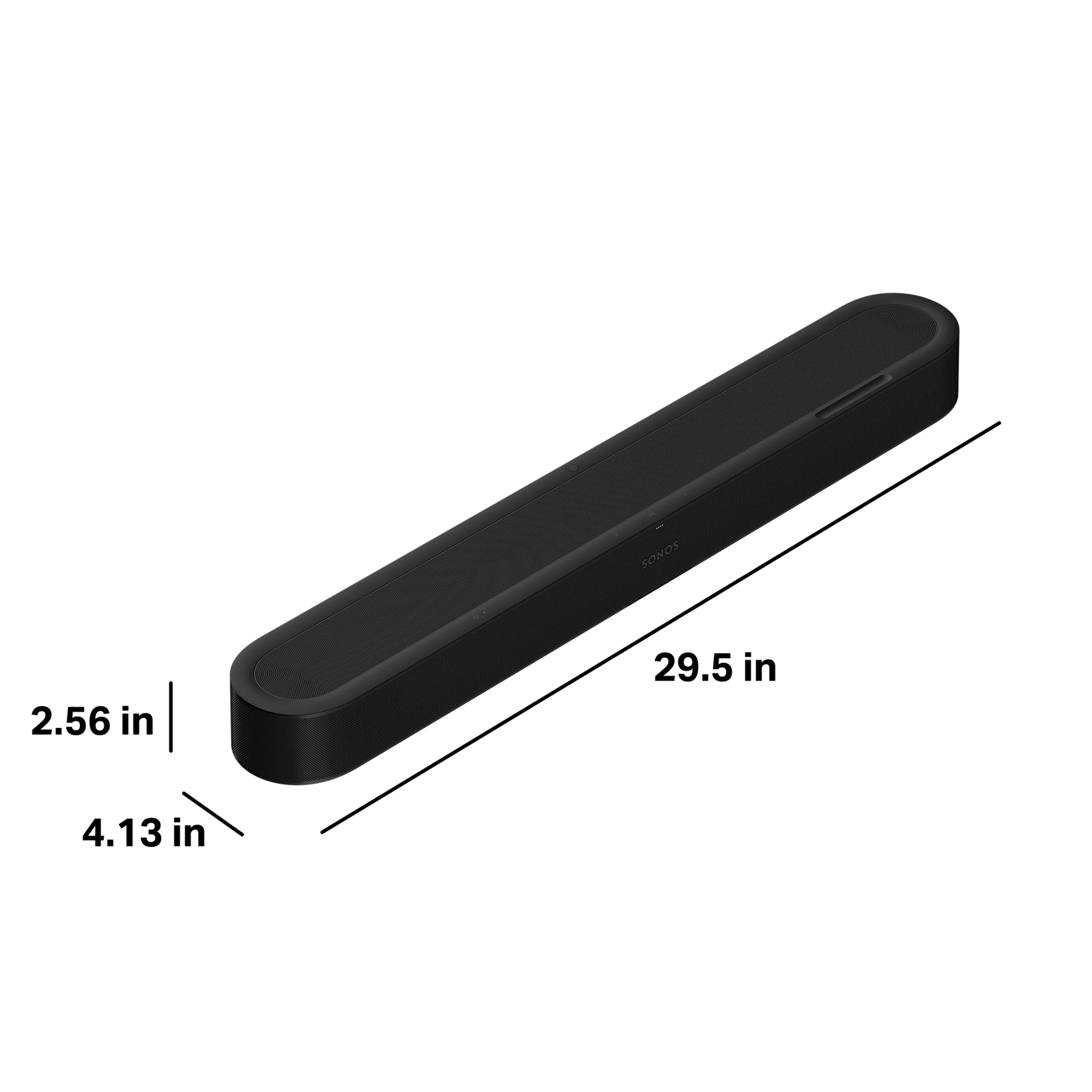 Sleek black soundbar designed for enhancing home audio experience with modern aesthetics and high-quality sound.