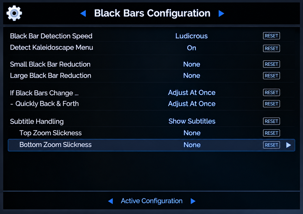 Black Bar Configuration: Automatic Detection and Screen Adjustment