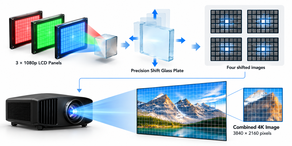 Epson LS12000 4K PRO-UHD Pixel Shifting Diagram