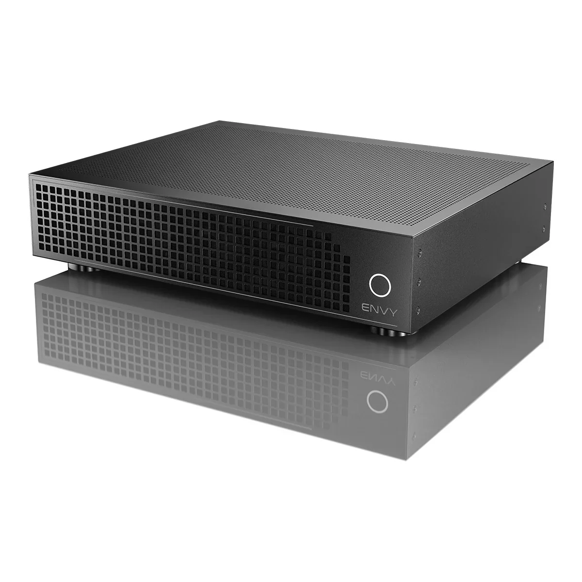 High-quality audio amplifier with a sleek design, ideal for enhancing home theater sound experiences.