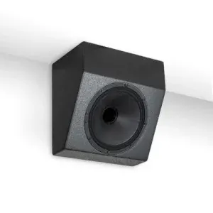 Stylish wall-mounted speaker designed for premium audio performance in home theater setups. Perfect for enhancing sound.