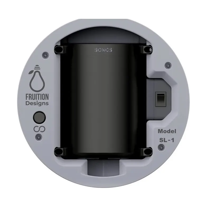 Sonos One Enclosure by Fruition Designs – Play:1, One, & SL Compatible w/ Circular Grille Cover