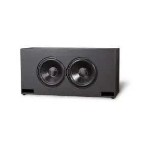 Dual-driver subwoofer designed for high-performance audio in home theater systems, delivering deep, immersive sound quality.